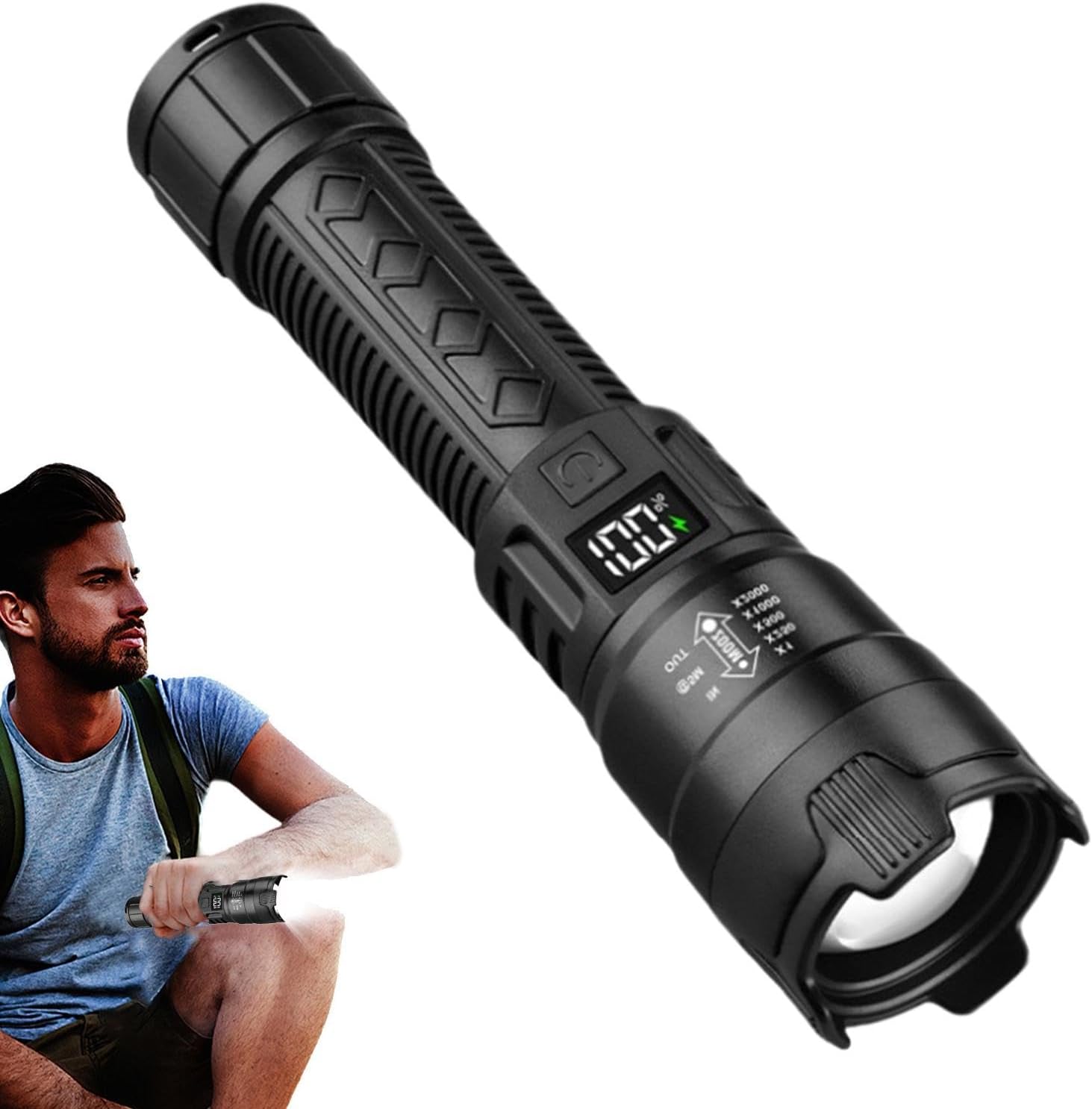 Outdoor Adventure Trips - Tactische LED-zaklamp 2000LM USB oplaadbare waterdichte