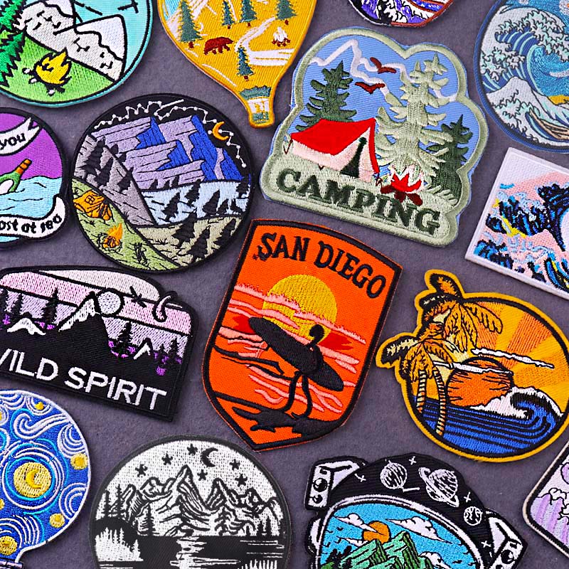 Outdoor Adventure And Travel Show - Wildernis Patches Op Kleding Mountain Borduren