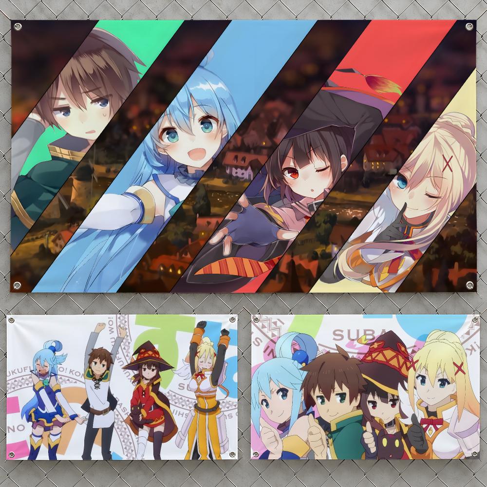 Outdoor Adventure Birthday Party - Anime KonoSuba Axel Adventurers Guild Vlaggen