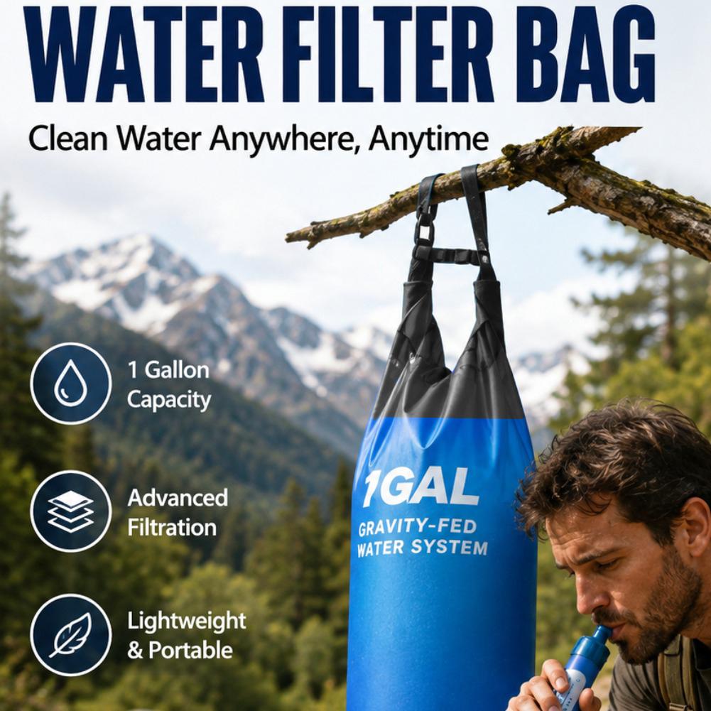 1 Gal Zwaartekracht Waterfilte - Outdoor Adventure Backpack recensie en prijs