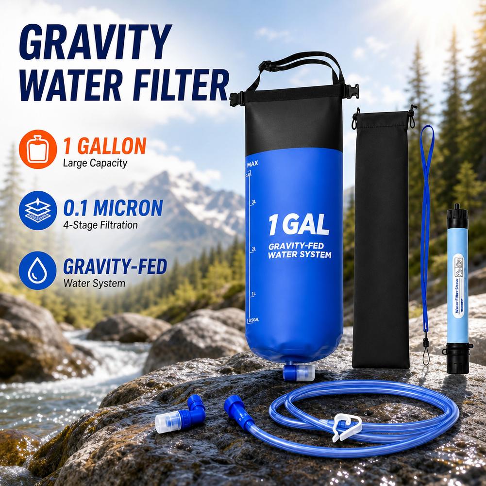 1 Gal Zwaartekracht Waterfilte - Outdoor Adventure Backpack recensie en prijs
